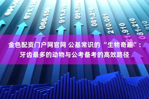金色配资门户网官网 公基常识的 “生物奇趣”：牙齿最多的动物与公考备考的高效路径
