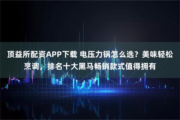 顶益所配资APP下载 电压力锅怎么选？美味轻松烹调，排名十大黑马畅销款式值得拥有